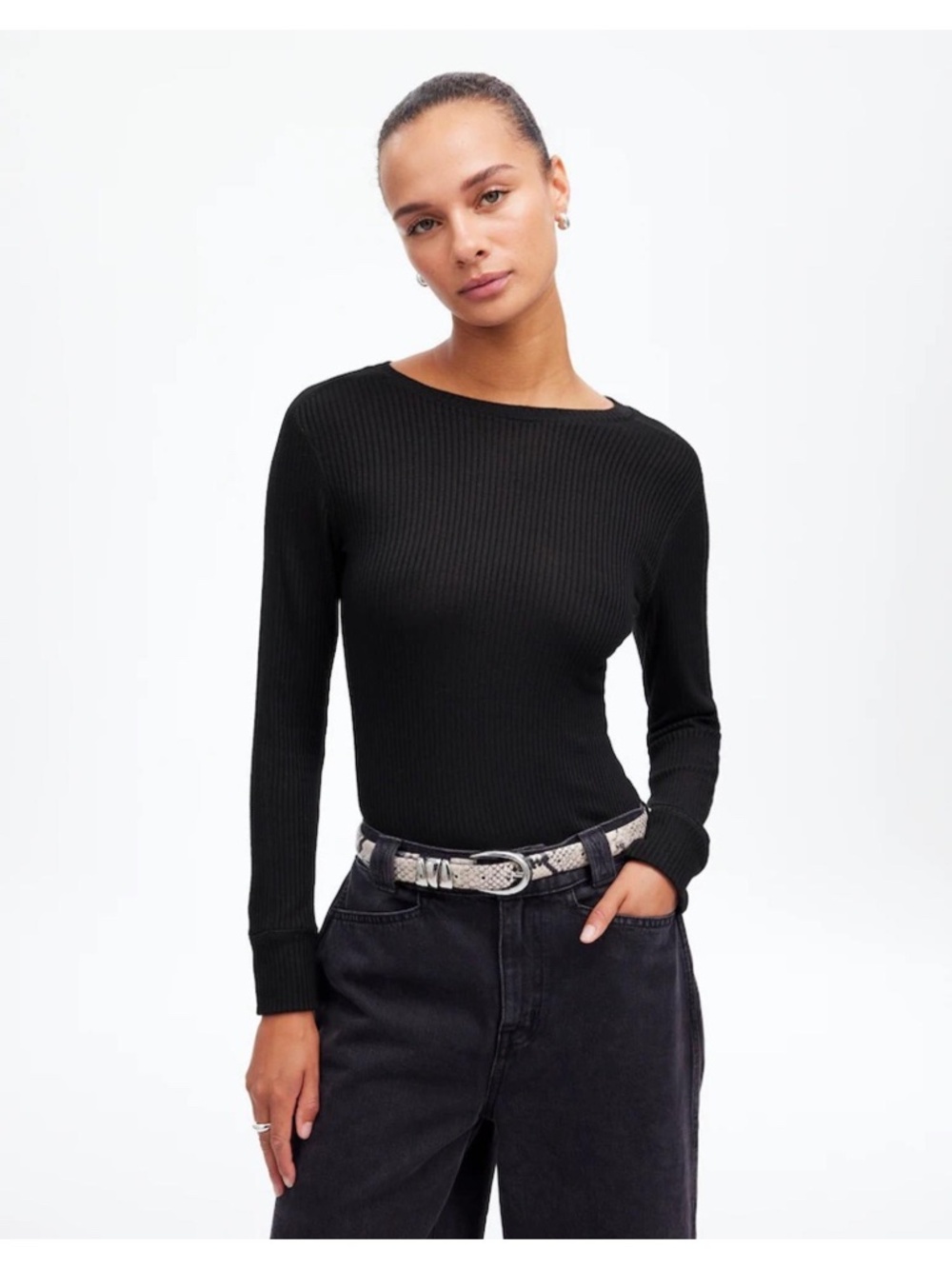 Madewell Ribbed Crewneck Long-Sleeve Tee NWT
